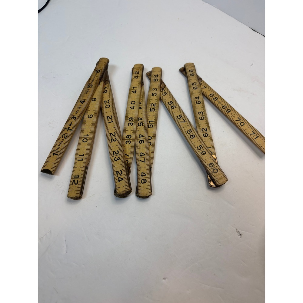 Vintage Durall Golden Rule 72 Inch Folding Wood Carpenters Ruler‎ Made in USA - Picture 2 of 6